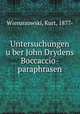 Untersuchungen u?ber John Drydens Boccaccio-paraphrasen, Wieruszowski, Kurt, 1877- 