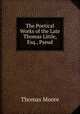 The Poetical Works of the Late Thomas Little, Esq., Pseud, Thomas Moore 