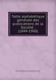 Table alphabetique generale des publications de la Societe . (1849-1900)., 