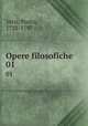 Opere filosofiche. 01, Verri, Pietro, 1728-1797 