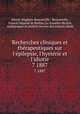Recherches cliniques et thrapeutiques sur l`pilepsie, l`hystrie et l`idiotie. 7 1887, Desire-Magloire Bourneville 