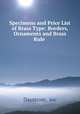 Specimens and Price List of Brass Type: Borders, Ornaments and Brass Rule ., Daystrom, inc 
