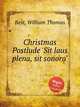 Christmas Postlude `Sit laus plena, sit sonora`, Best, William Thomas 