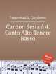 Canzon Sesta 4. Canto Alto Tenore Basso, Frescobaldi, Girolamo 