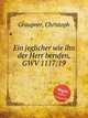 Ein jeglicher wie ihn der Herr berufen, GWV 1117/19, Graupner, Christoph 