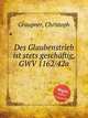 Des Glaubenstrieb ist stets geschftig, GWV 1162/42a, Graupner, Christoph 
