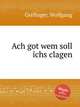 Ach got wem soll ichs clagen, Grefinger, Wolfgang 