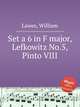 Set a 6 in F major, Lefkowitz No.5, Pinto VIII, Lawes, William 