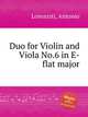Duo for Violin and Viola No.6 in E-flat major, Lorenziti, Antonio 