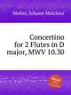 Concertino for 2 Flutes in D major, MWV 10.30, Molter, Johann Melchior 