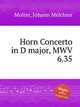 Horn Concerto in D major, MWV 6.35, Molter, Johann Melchior 