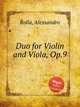 Duo for Violin and Viola, Op.9, Rolla, Alessandro 