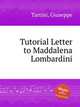 Tutorial Letter to Maddalena Lombardini, Tartini, Giuseppe 
