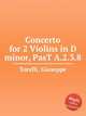 Concerto for 2 Violins in D minor, PasT A.2.3.8, Torelli, Giuseppe 