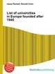 List of universities in Europe founded after 1945, Jesse Russell,Ronald Cohn 