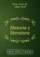 Historia y literatura, Lara, Justo de, 1866-1919 