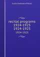 recital programs 1924-1925. 1924-1925, Curtis Institute of Music 