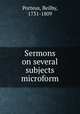 Sermons on several subjects microform, Porteus, Beilby, 1731-1809 