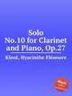 Solo No.10 for Clarinet and Piano, Op.27, 