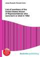 List of members of the United States House of Representatives who were born or died in 1982, Jesse Russell,Ronald Cohn 