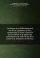 Catalogue de la bibliotheque de feu M. de Lamberty (d