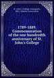 1789-1889. Commemoration of the one hundredth anniversary of St. John