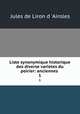 Liste synonymique historique des diverse varietes du poirier: anciennes .. 1, Jules de Liron d 