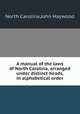 A manual of the laws of North Carolina, arranged under distinct heads, in alphabetical order, North Carolina,John Haywood 