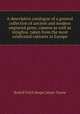 A descriptive catalogue of a general collection of ancient and modern engraved gems, cameos as well as intaglios, taken from the most celebrated cabinets in Europe, Rudolf Erich Raspe,James Tassie 