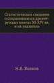 Статистические сведения о сохранившихся древне-русских книгах XI-XIV вв. и их указатель., Волков Н.В. 