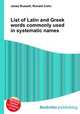 List of Latin and Greek words commonly used in systematic names, Jesse Russell,Ronald Cohn 