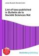 List of taxa published in Bulletin de la Societe Sciences Nat, Jesse Russell,Ronald Cohn 