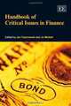 Handbook of Critical Issues in Finance (Elgar Original Reference), Jan Toporowski, Jo Michell 
