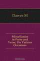 Miscellanies in Prose and Verse, On Various Occasions, Dawes M. 