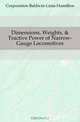 Dimensions, Weights, & Tractive Power of Narrow-Gauge Locomotives, Corporation Baldwin-Lima-Hamilton 
