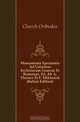 Monumenta Spectantia Ad Unionem Ecclesiarum Graecae Et Romanae, Ed. Ab A. Theiner Et F. Miklosich (Italian Edition), Church Orthodox 