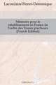 Memoire pour le retablissement en France de l