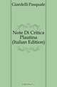 Note Di Critica Plautina (Italian Edition), Giardelli Pasquale 