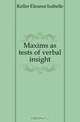 Maxims as tests of verbal insight, Keller Eleanor Isabelle 
