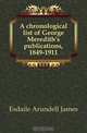 A chronological list of George Meredith