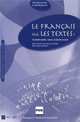 Le Francais par les textes 1. Corriges des exercices, Barthe M. 