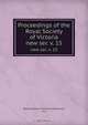 Proceedings of the Royal Society of Victoria, Melbourne 