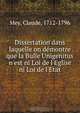 Dissertation dans laquelle on demontre que la Bulle Unigenitus n