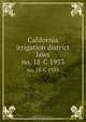 California irrigation district laws, California. Division of Engineering and Irrigation 