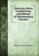 Directory, Rules, Constitutions and Manual of Parliamentary Practice, Vermont General Assembly 