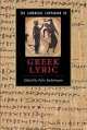 Cambridge Companion to Greek Lyric, Felix Budelmann 