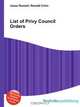 List of Privy Council Orders, Jesse Russel 