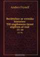 Berattelser ur svenska historien: Till ungdomens tjenst utgifven af And ., Anders Fryxell 
