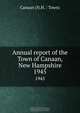 Annual report of the Town of Canaan, New Hampshire, 