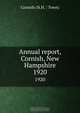 Annual report, Cornish, New Hampshire, 